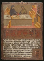 Chief Financial Officer and Scribe at their desk in the Biccherna (revenue office)